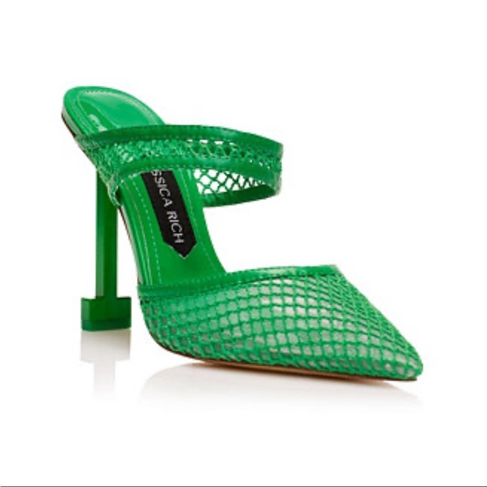 Jessica Rich Ysabelle Green Mesh Stiletto Heels Size 39 EUC